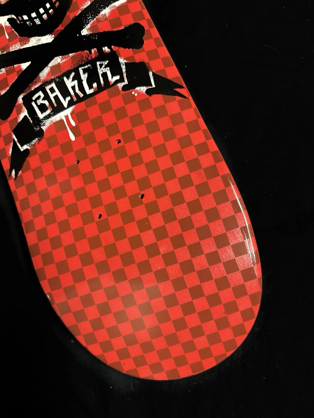 Signed Erik Ellington Red Dip Skull Cross Autographed Baker Skateboard Deck