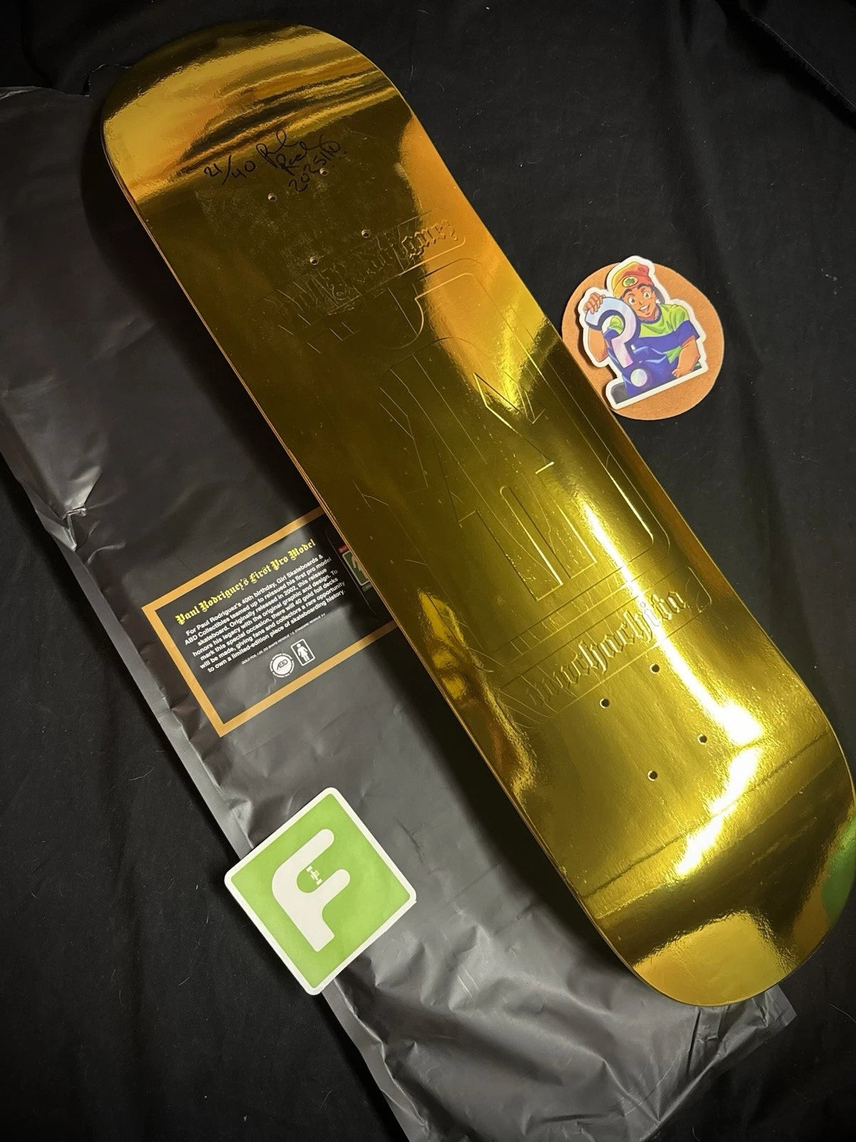 Signed Paul Rodriguez Gold Foil Girl Blind Bag Prod Autographed Skateboard Deck
