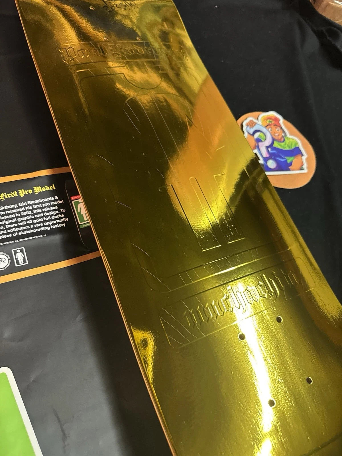 Signed Paul Rodriguez Gold Foil Girl Blind Bag Prod Autographed Skateboard Deck