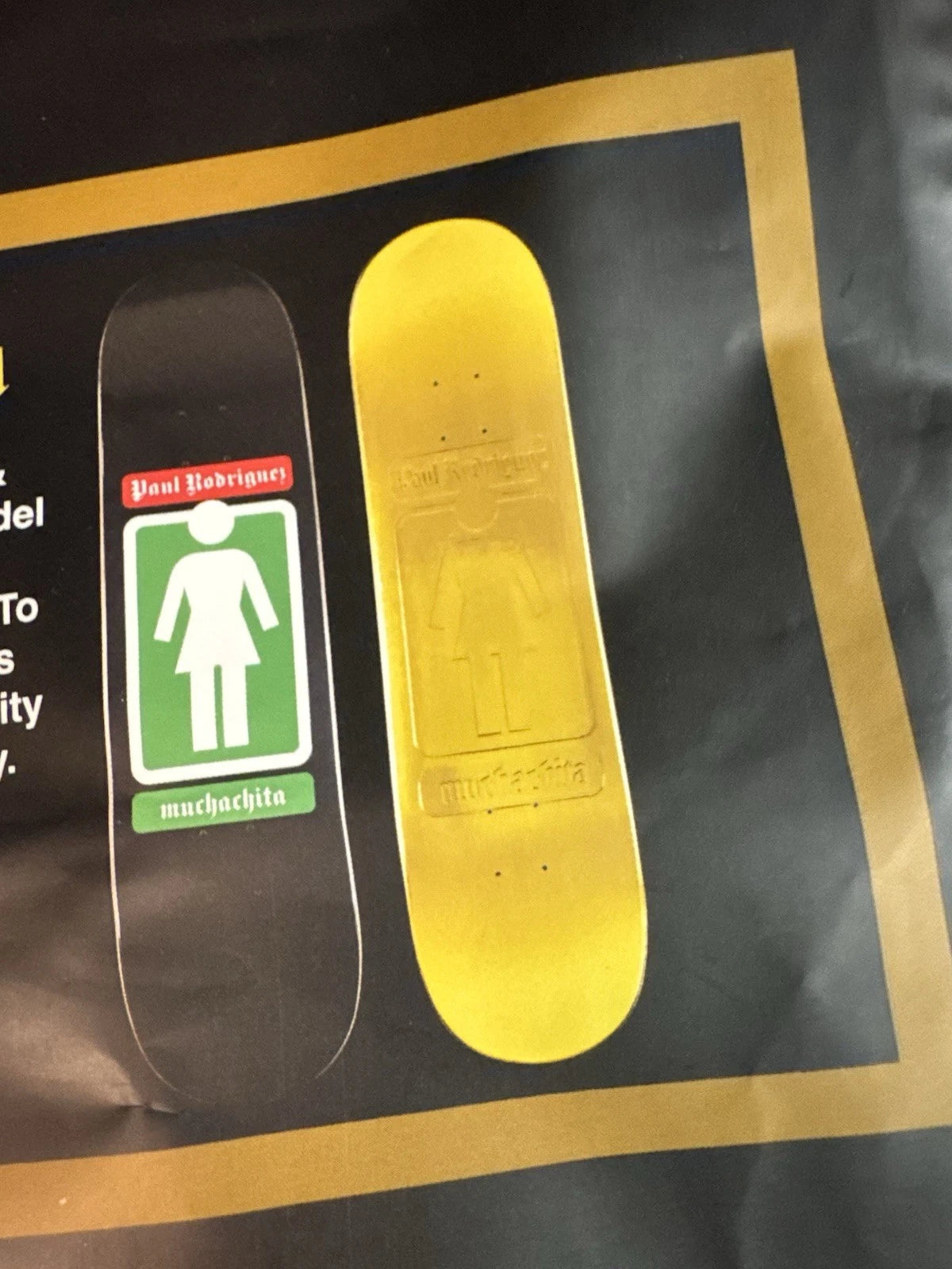 Signed Paul Rodriguez Gold Foil Girl Blind Bag Prod Autographed Skateboard Deck