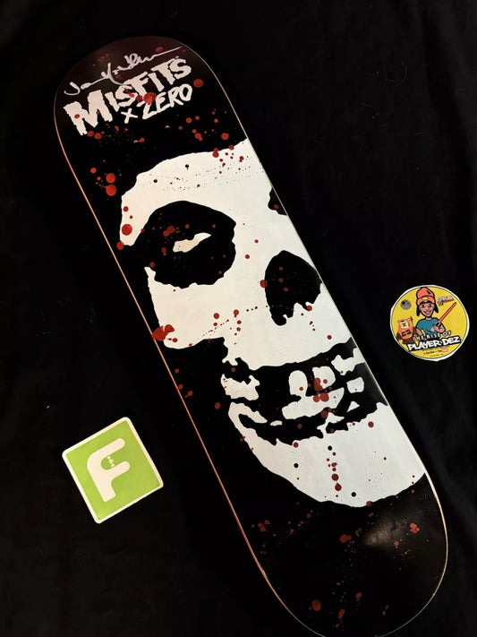 Signed Jamie Thomas Zero Autographed Skateboard Deck Misfits Blood Paint Drip Screened