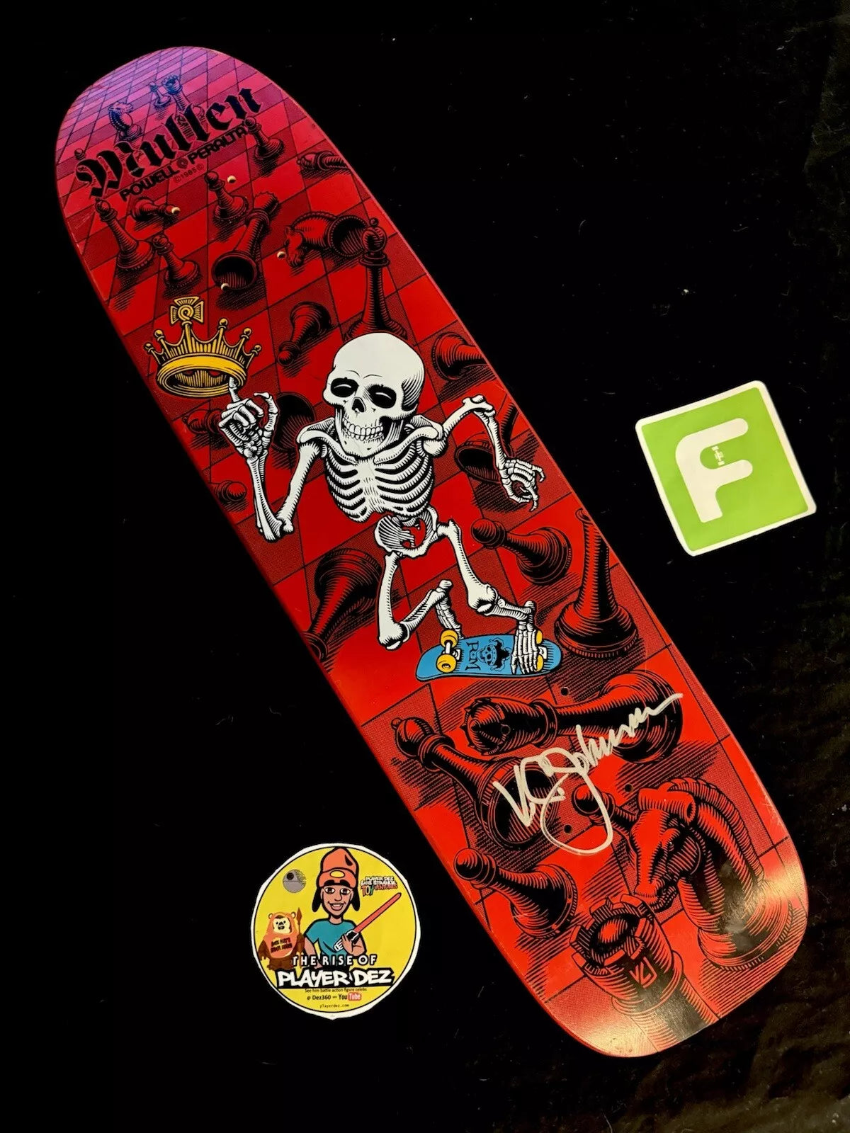 Signed Rodney Mullen Autographed Skateboard Deck VC Johnson Red Bones Brigade Powell 2013