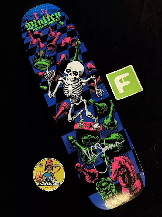 Signed Rodney Mullen Autographed Skateboard Deck VC Johnson Blacklight Series 14 Powell