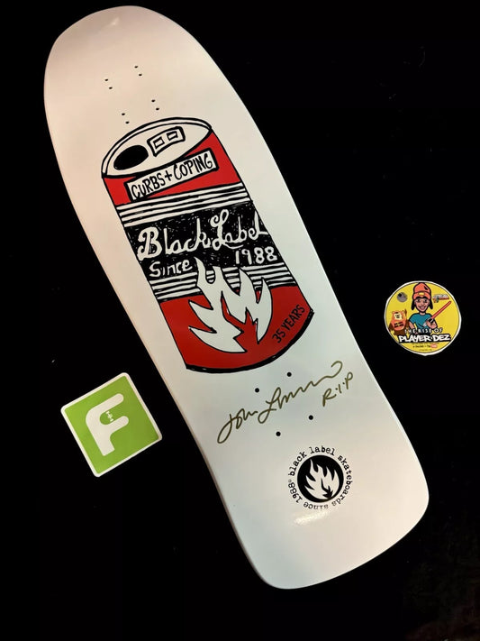 Signed John Lucero Autographed Skateboard Deck 35 Years Beer Can Black Label