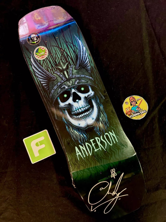 Andy Anderson Signed Green Heron Powell Peralta Autographed Skateboard Deck