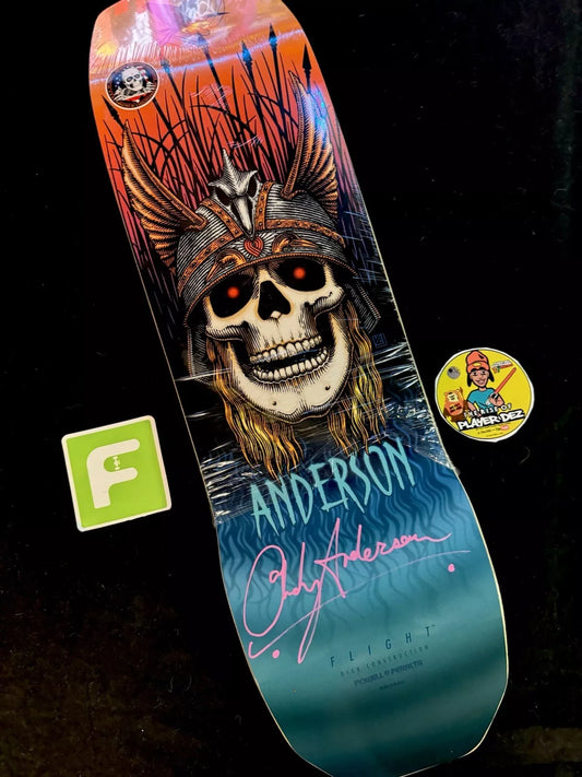 Andy Anderson Signed OG Heron Powell Flight Autographed Skateboard Deck Pro Model