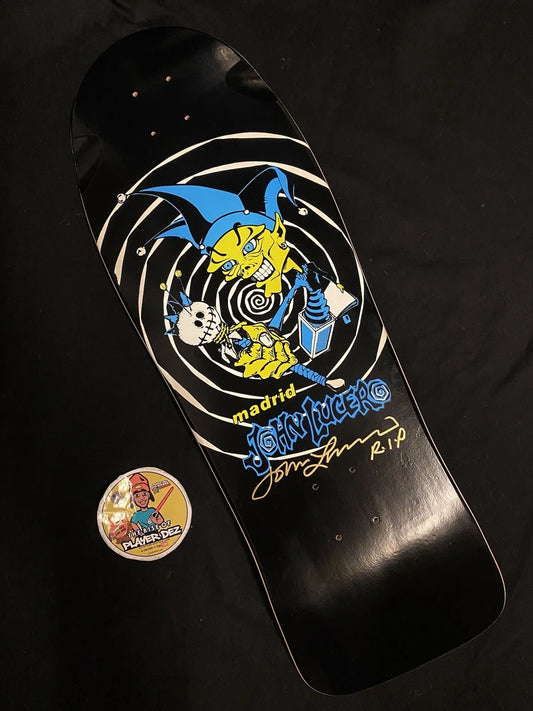 John Lucero Signed Madrid Jester Autographed Skateboard Deck Glow In Dark