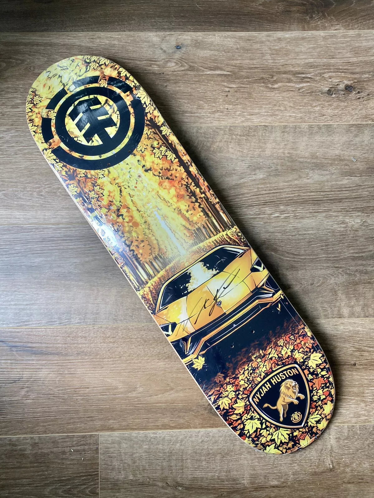 Nyjah Huston Signed Lamborghini Element Autographed Skateboard Deck