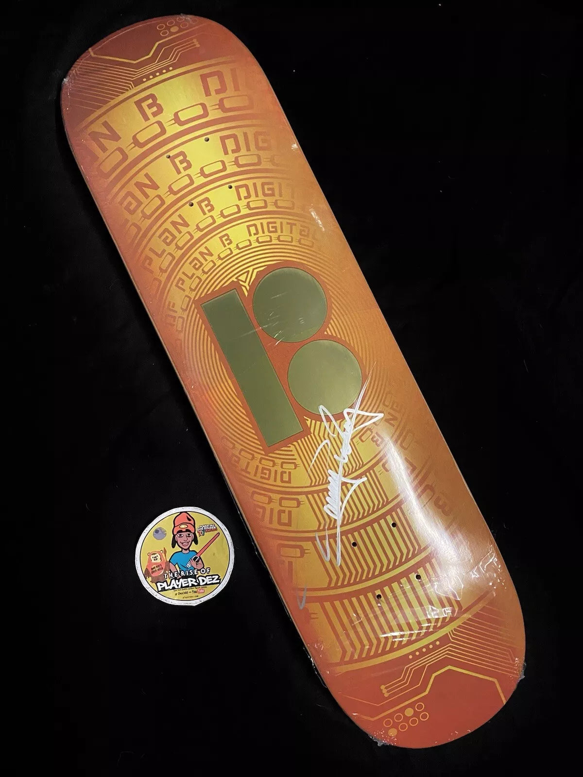 Danny Way Signed Cryptocurrency Gold Plan B Autographed Skateboard Deck