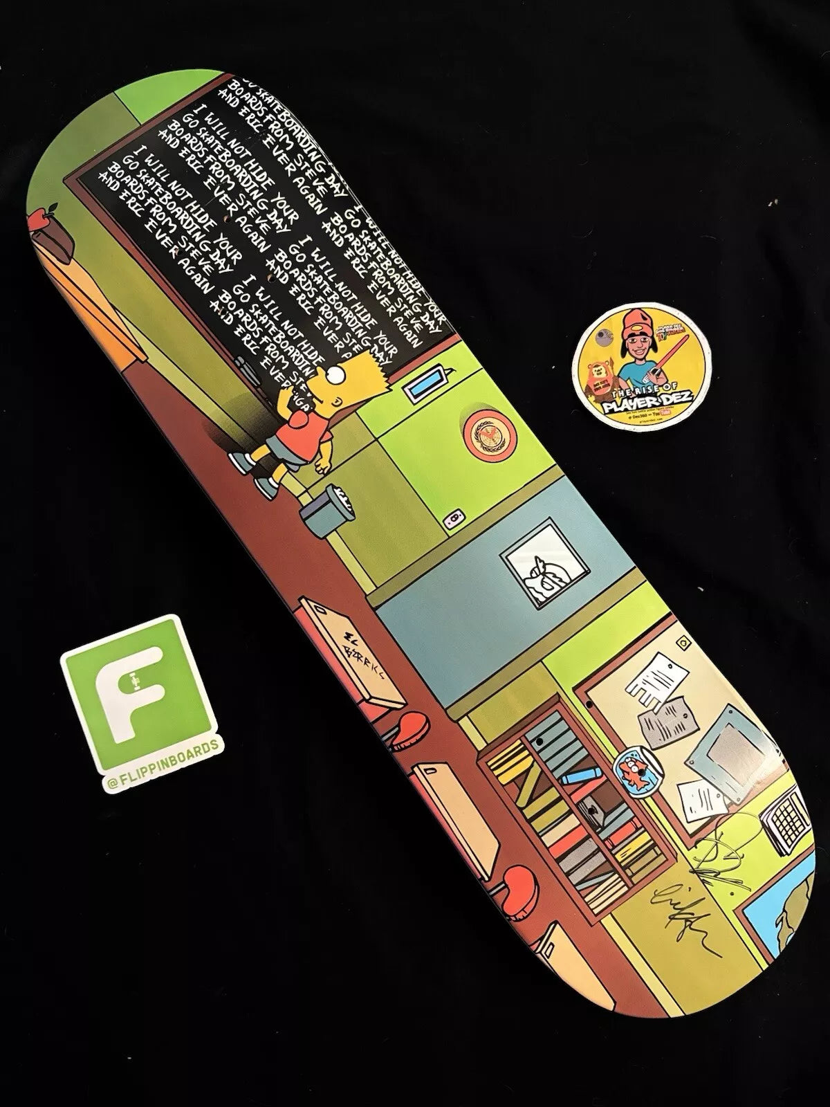 Signed Eric Koston Bart Simpson Autographed Skateboard Deck Steve Berra The Simpsons