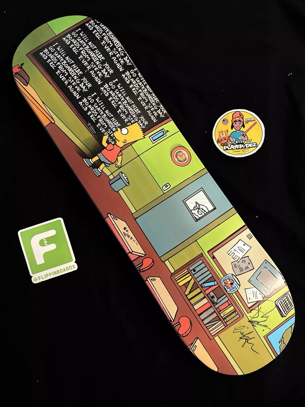 Signed Eric Koston Bart Simpson Autographed Skateboard Deck Steve Berra The Simpsons