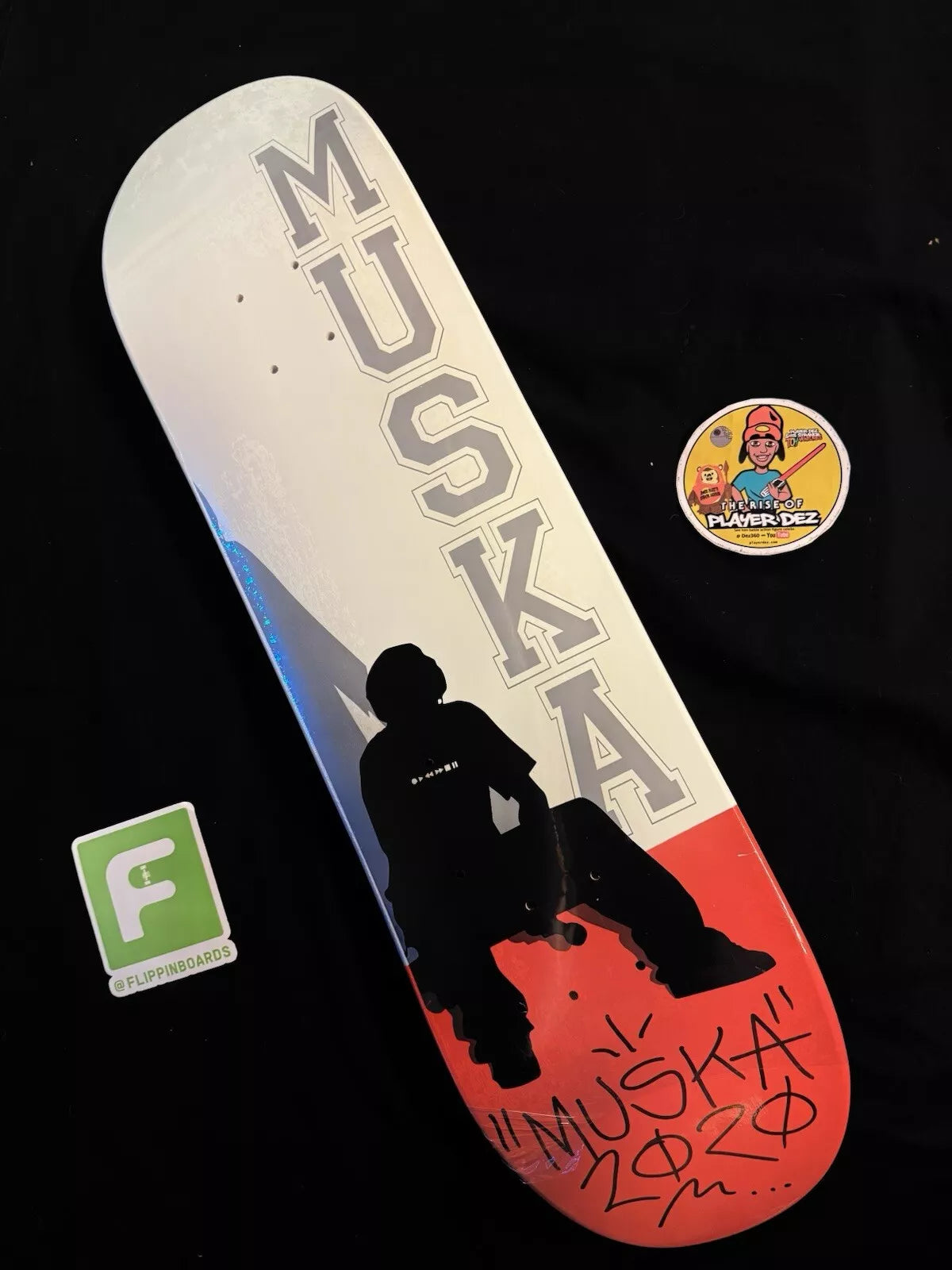 Chad Muska Signed 2020 Red Silhouette Dipped Autographed Skateboard Deck Shorty’s