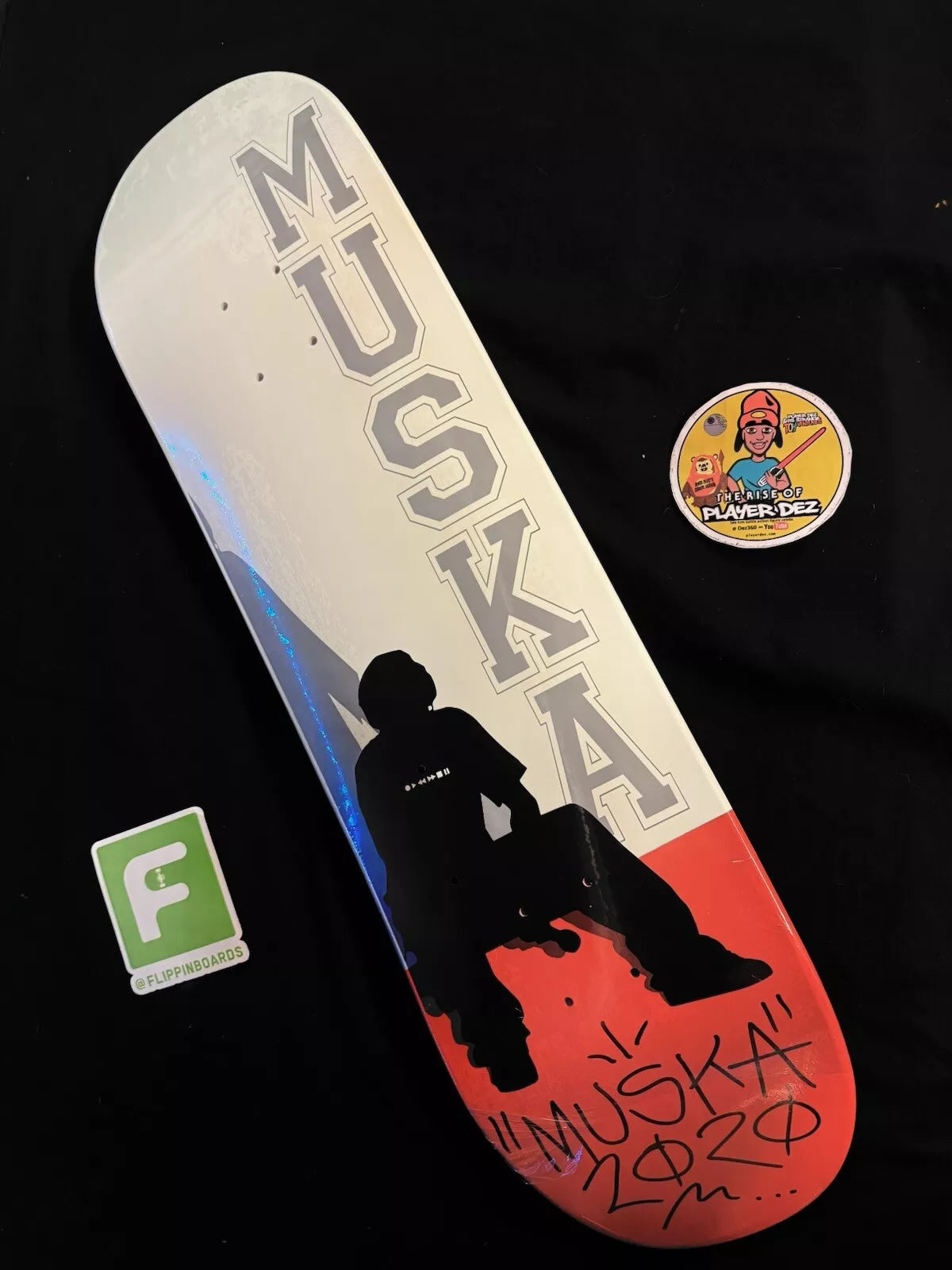 Chad Muska Signed 2020 Red Silhouette Dipped Autographed Skateboard Deck Shorty’s