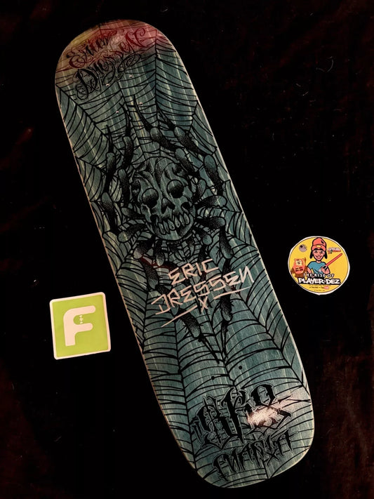 Signed Eric Dressen Autographed Skateboard Deck Sk8mAfia Guest Model Spider Web