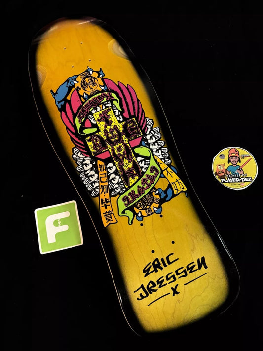 Signed Eric Dressen Autographed Skateboard Deck Yellow Dogtown Skates