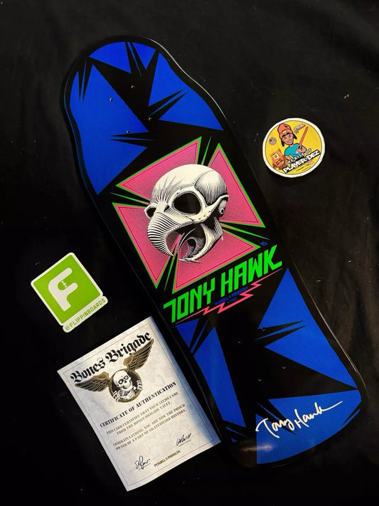 Tony Hawk Signed Bones Brigade COA Autographed Blacklight Series 14 Powell Skateboard Deck