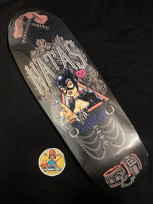 Signed Natas Kaupas Sean Cliver Autographed Skateboard Deck Strangelove Black Bondage Shaped