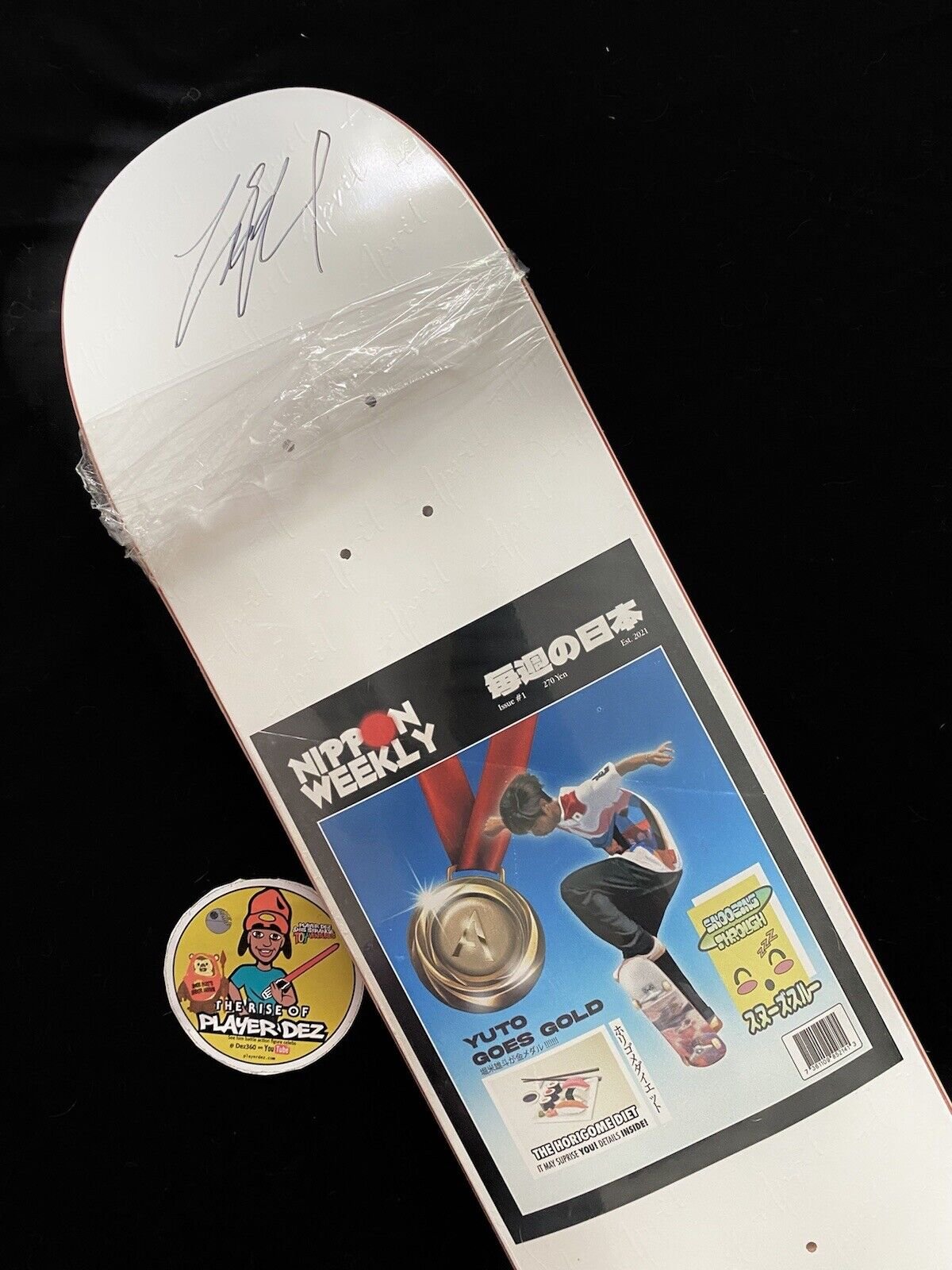 Signed Yuto Horigome April Olympic Autographed Skateboard Deck Headlines