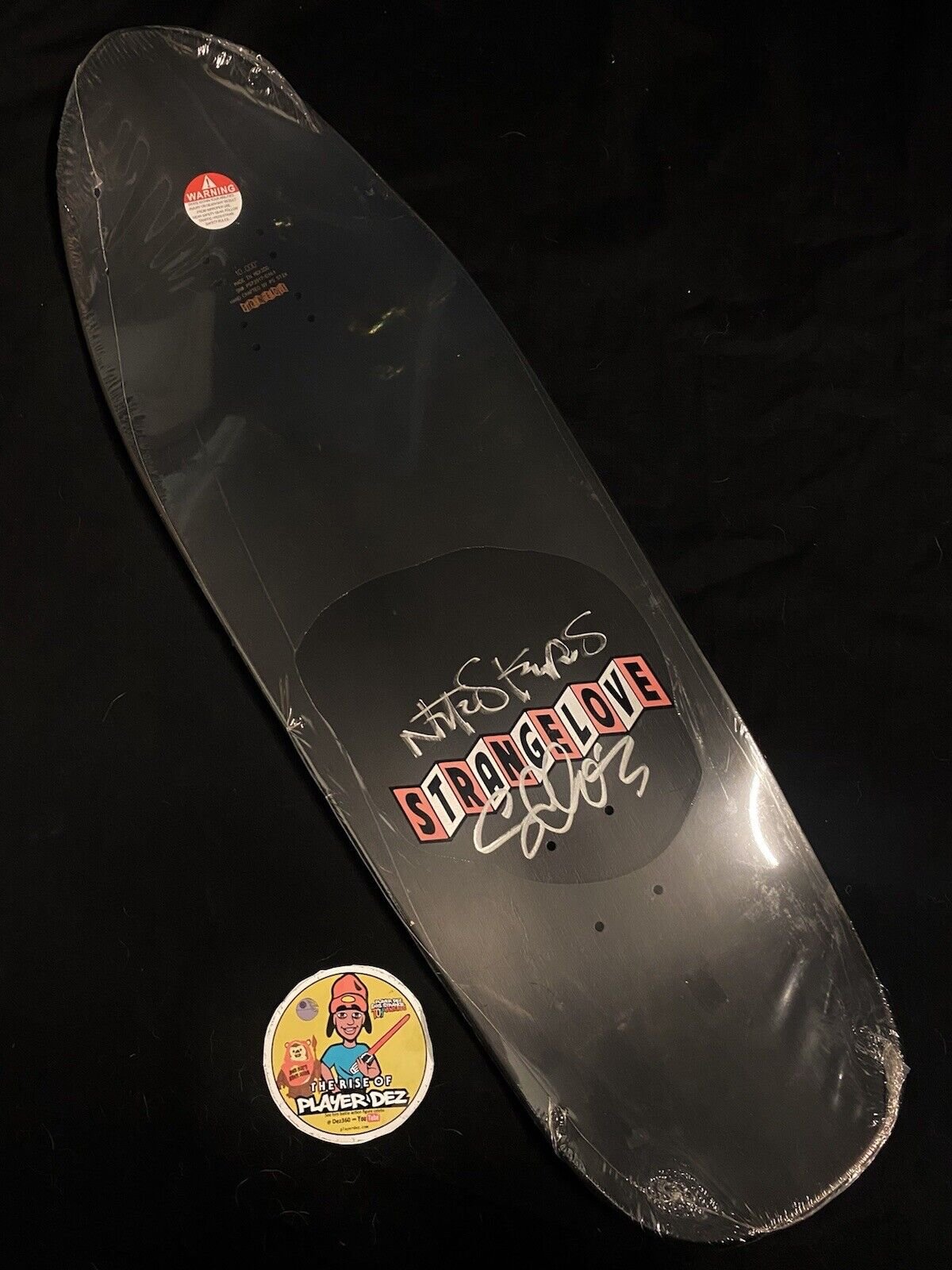 Signed Natas Kaupas Sean Cliver Autographed Skateboard Deck Strangelove Black Bondage Shaped