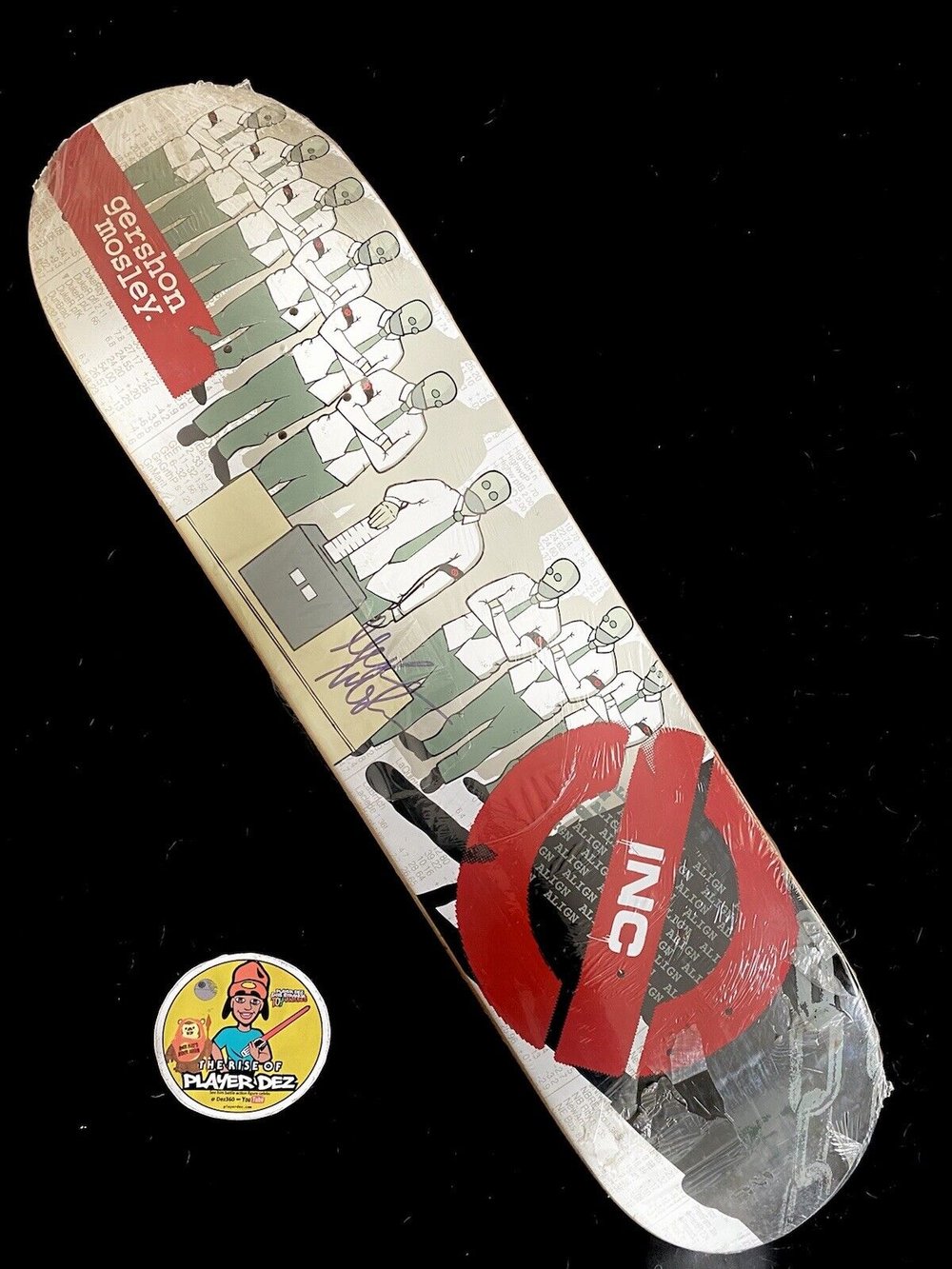 Signed Gershon Mosley INC Align Vintage Autographed Skateboard Deck