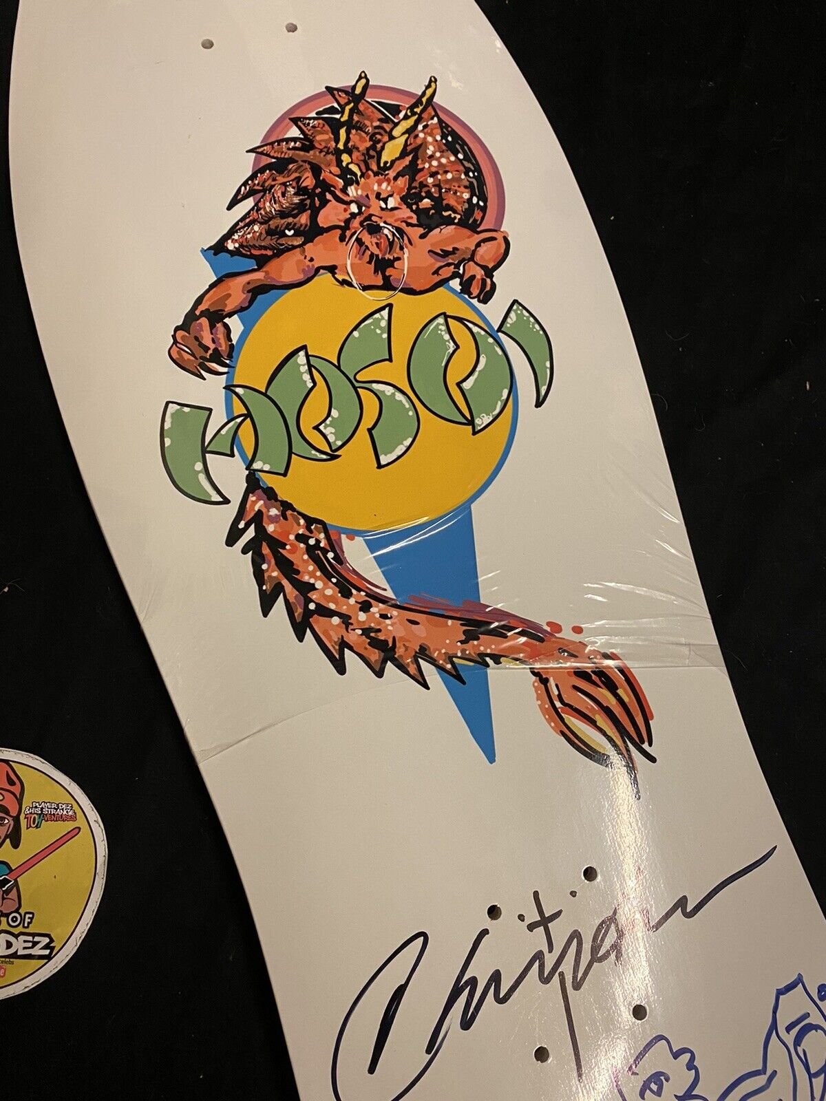 Signed Christian Hosoi Pops OG Hammerhead Autographed Skateboard Deck Shaped Limited Edition