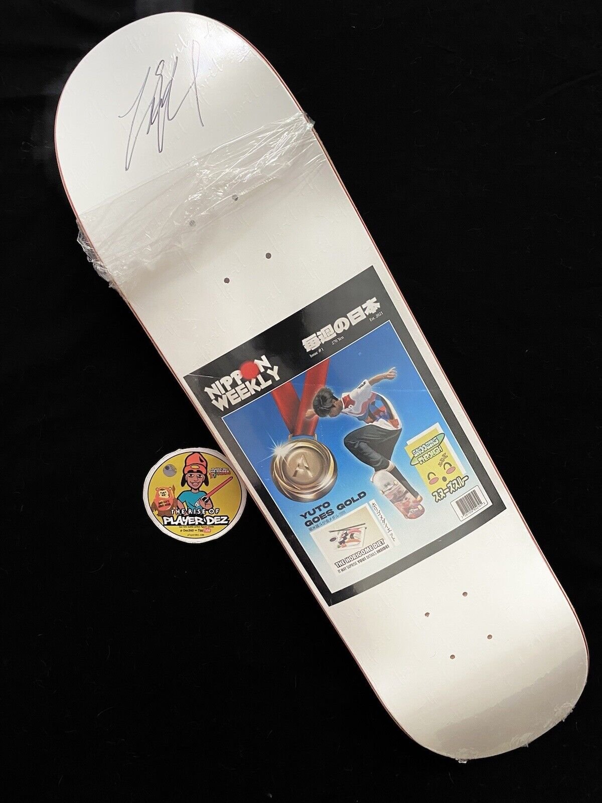 Signed Yuto Horigome April Olympic Autographed Skateboard Deck Headlines