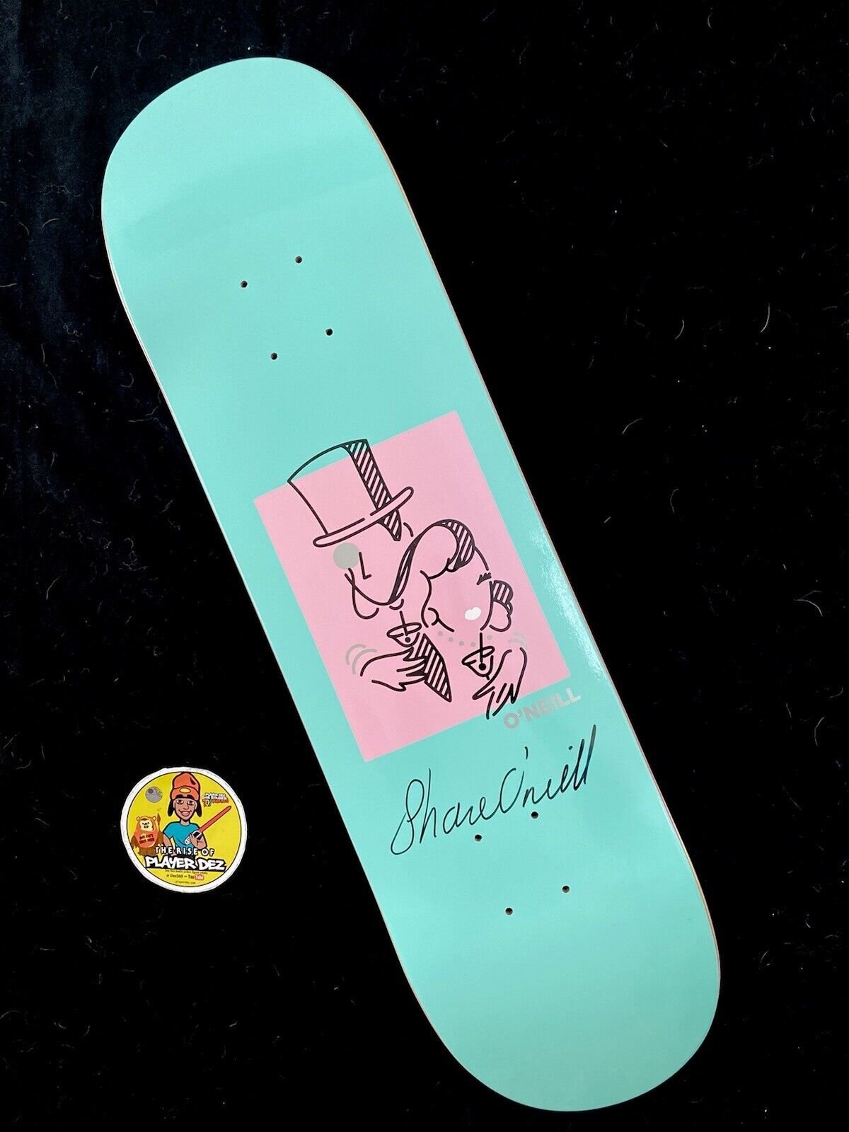 Signed Shane O'Neill Teal Primitive Autographed Skateboard Deck 8.25