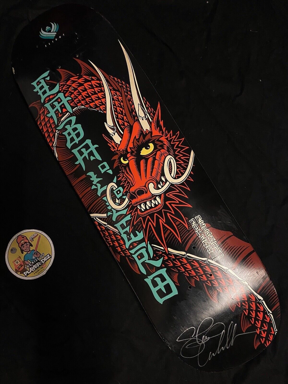 Signed Steve Caballero FLIGHT Powell Peralta Ban This Autographed Skateboard Deck Shaped