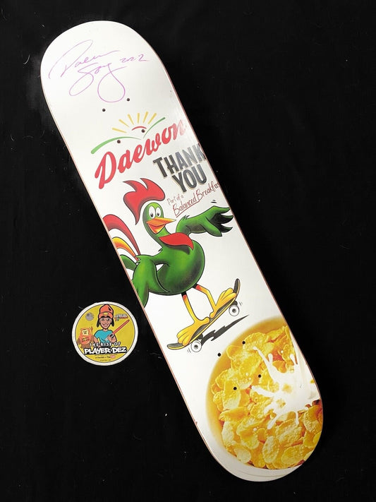 Signed Daewon Song Thank You Almost Autographed Skateboard Deck Sample Balanced Breakfast