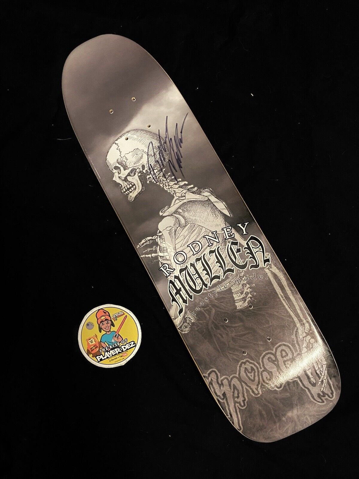 Signed Rodney Mullen Freestyle Autographed Skateboard Deck Pro Model Right Decomposed