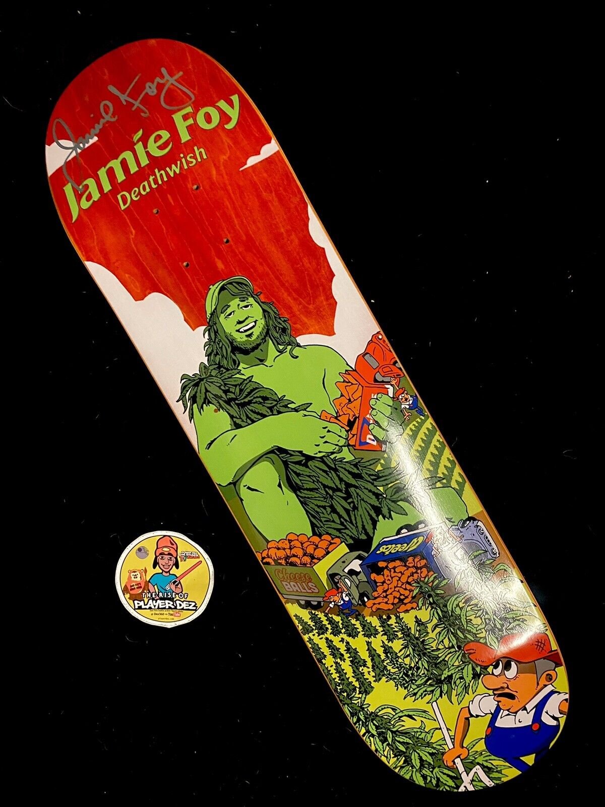 Signed Jamie Foy Jolly Green Giant Deathwish Autographed Skateboard Deck Big Boy