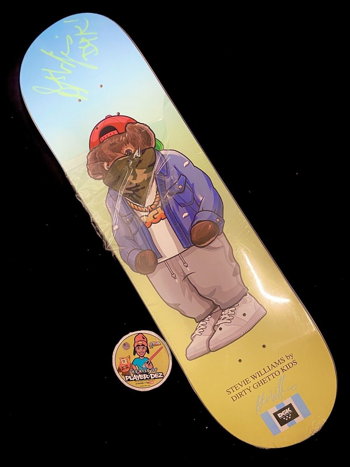 Signed Stevie Williams DGK Polo Bears Autographed Skateboard Deck Dirty Ghetto Kids