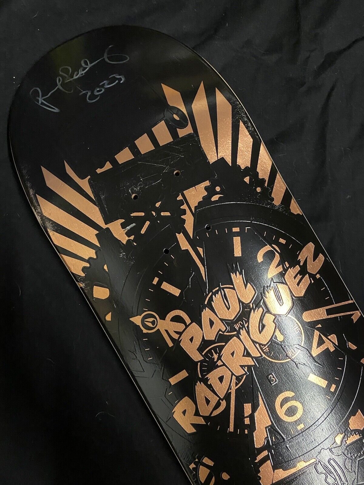 Signed Paul Rodriguez Primitive Autographed Skateboard Deck Claus Grabke Nixon Watch 8 Black Copper