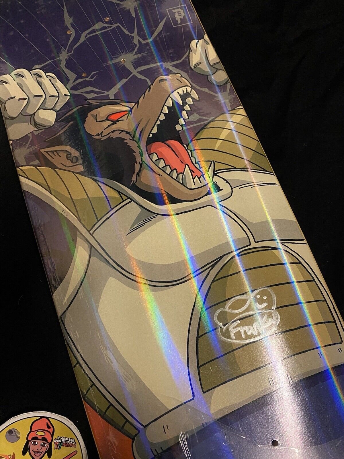 Signed Franky Villani Autographed Skateboard Deck Primitive Dragon Ball Z Great Ape Vegeta DBZ