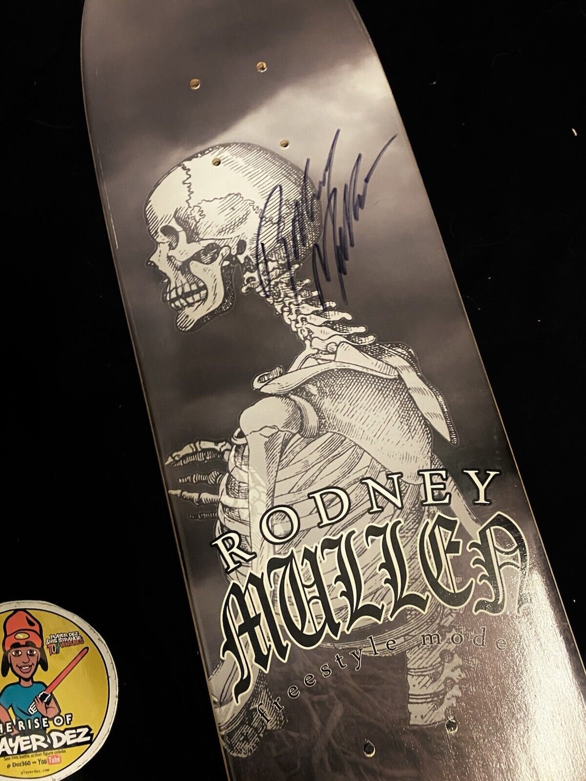 Signed Rodney Mullen Freestyle Autographed Skateboard Deck Pro Model Right Decomposed