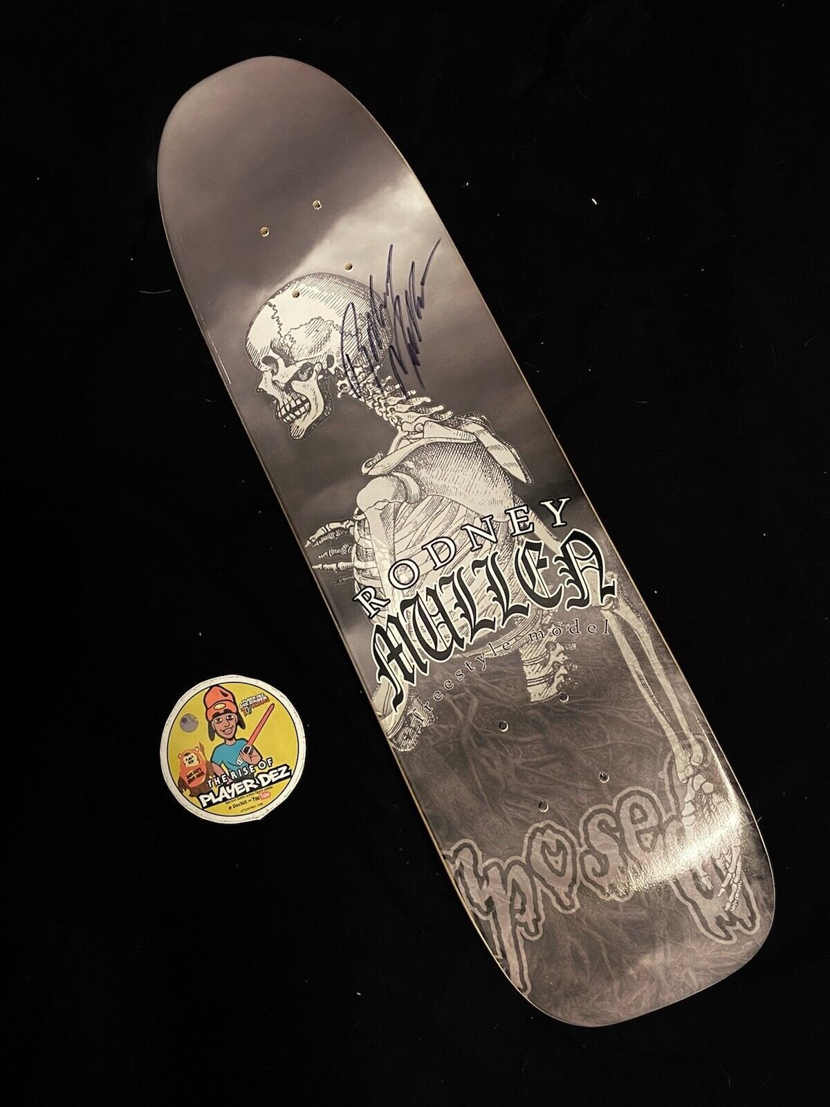 Signed Rodney Mullen Freestyle Autographed Skateboard Deck Pro Model Right Decomposed