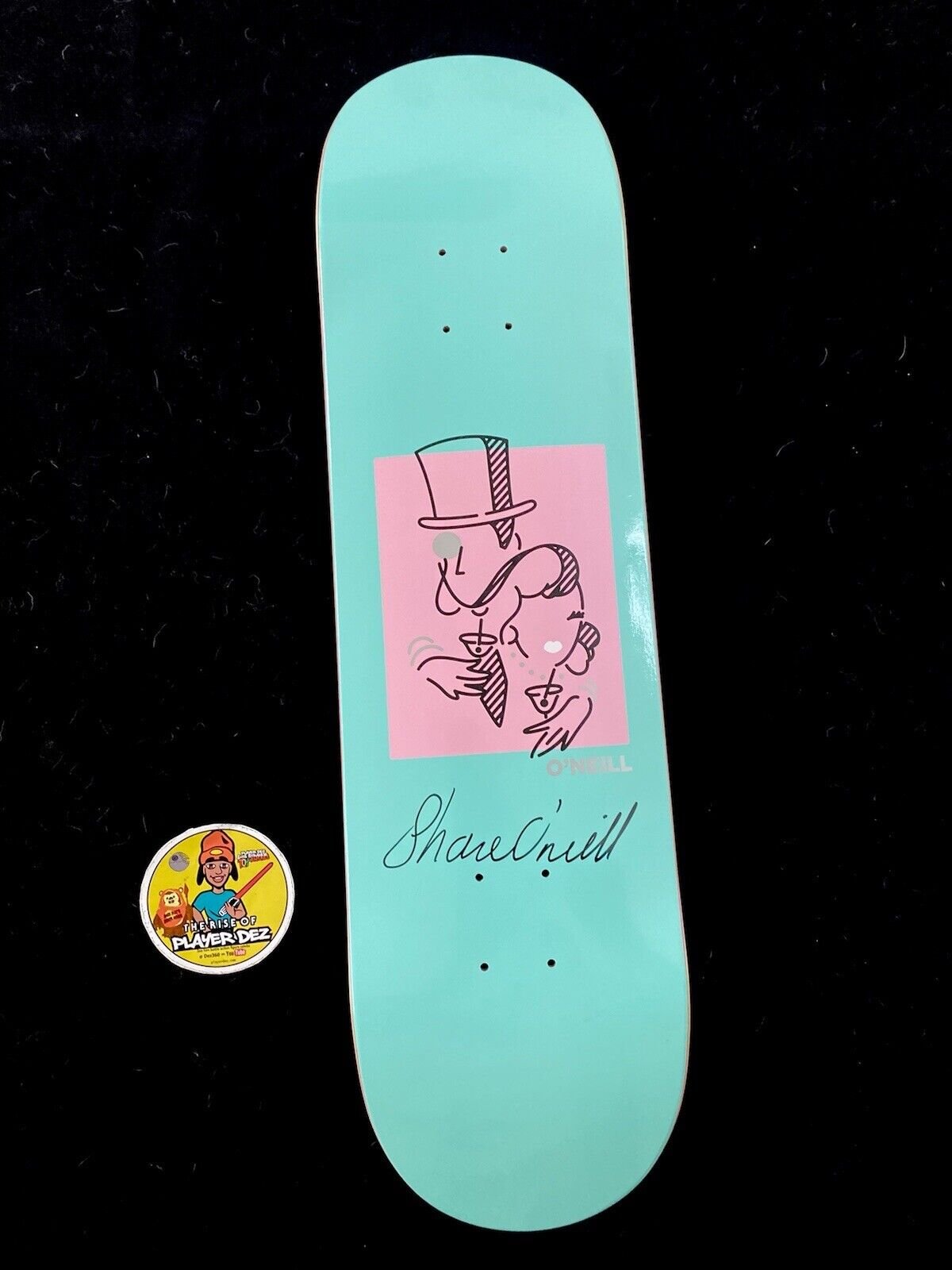 Signed Shane O'Neill Teal Primitive Autographed Skateboard Deck 8.25