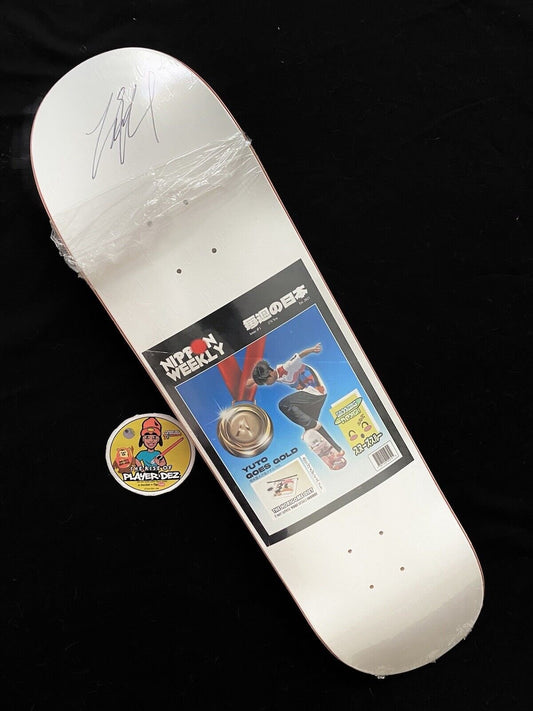 Signed Yuto Horigome April Olympic Autographed Skateboard Deck Headlines