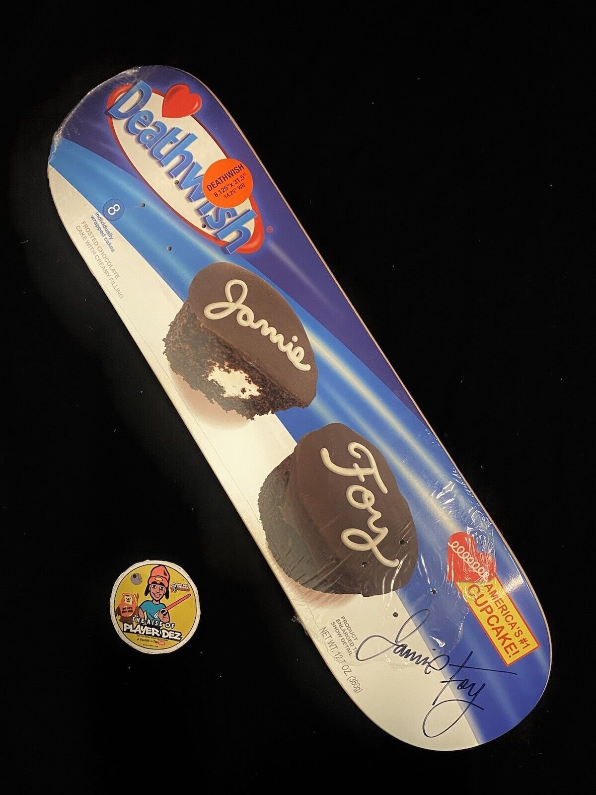 Signed Jamie Foy Big Boy Hostess Cupcakes Deathwish Autographed Skateboard Deck