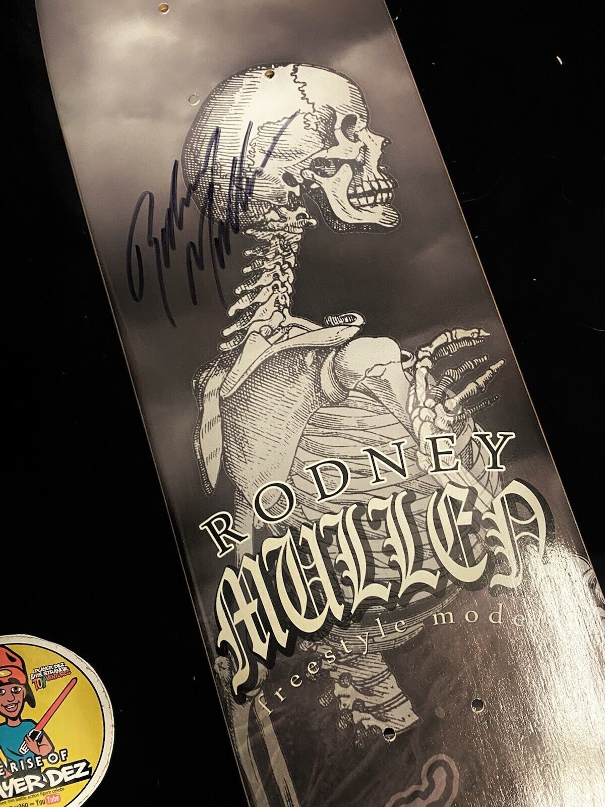 Signed Rodney Mullen Freestyle Autographed Skateboard Deck Pro Model Left Decomposed