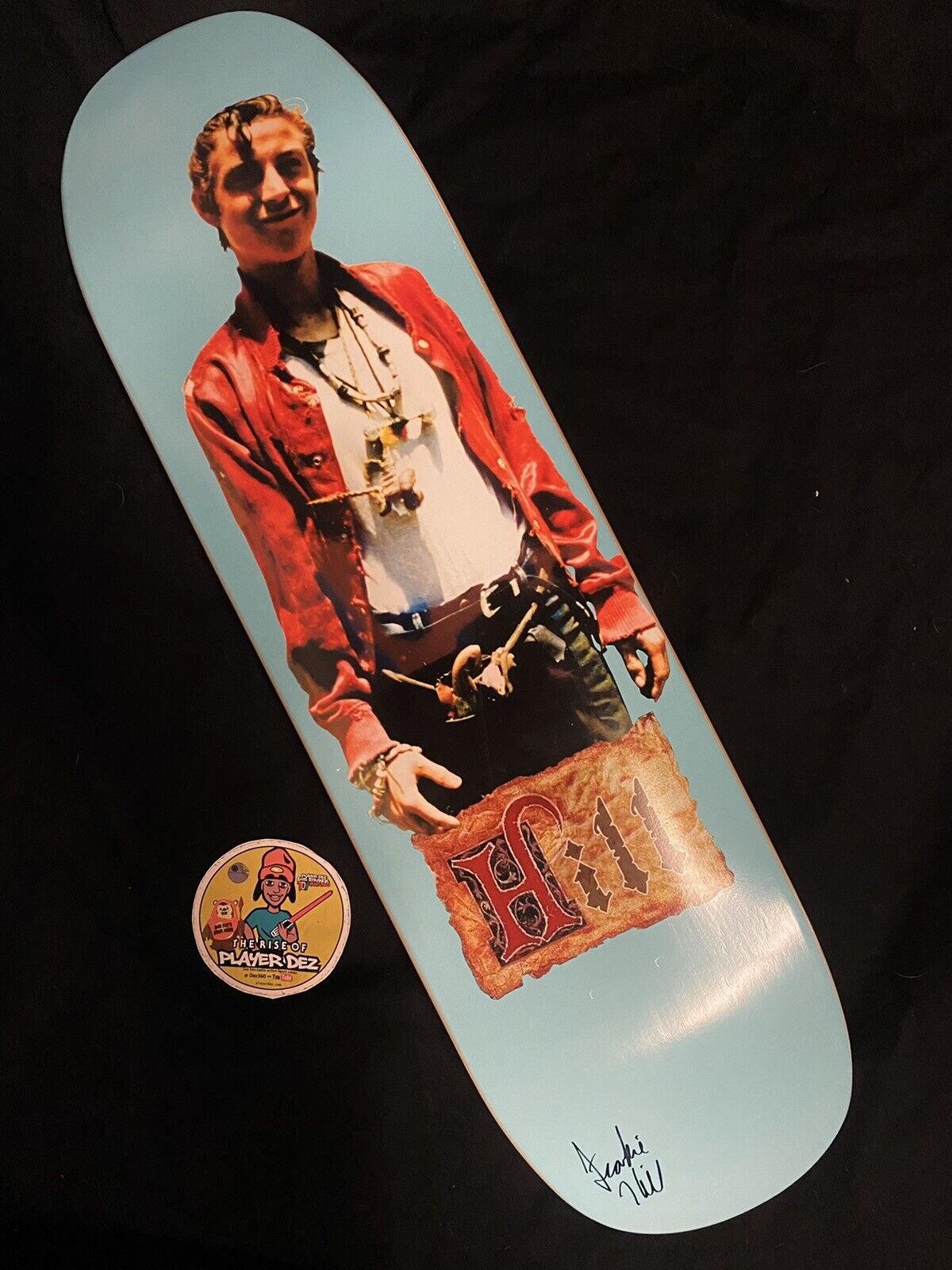 Signed Frankie Hill Autographed Skateboard Deck Shaped HOOK Peter Pan Limited Edition