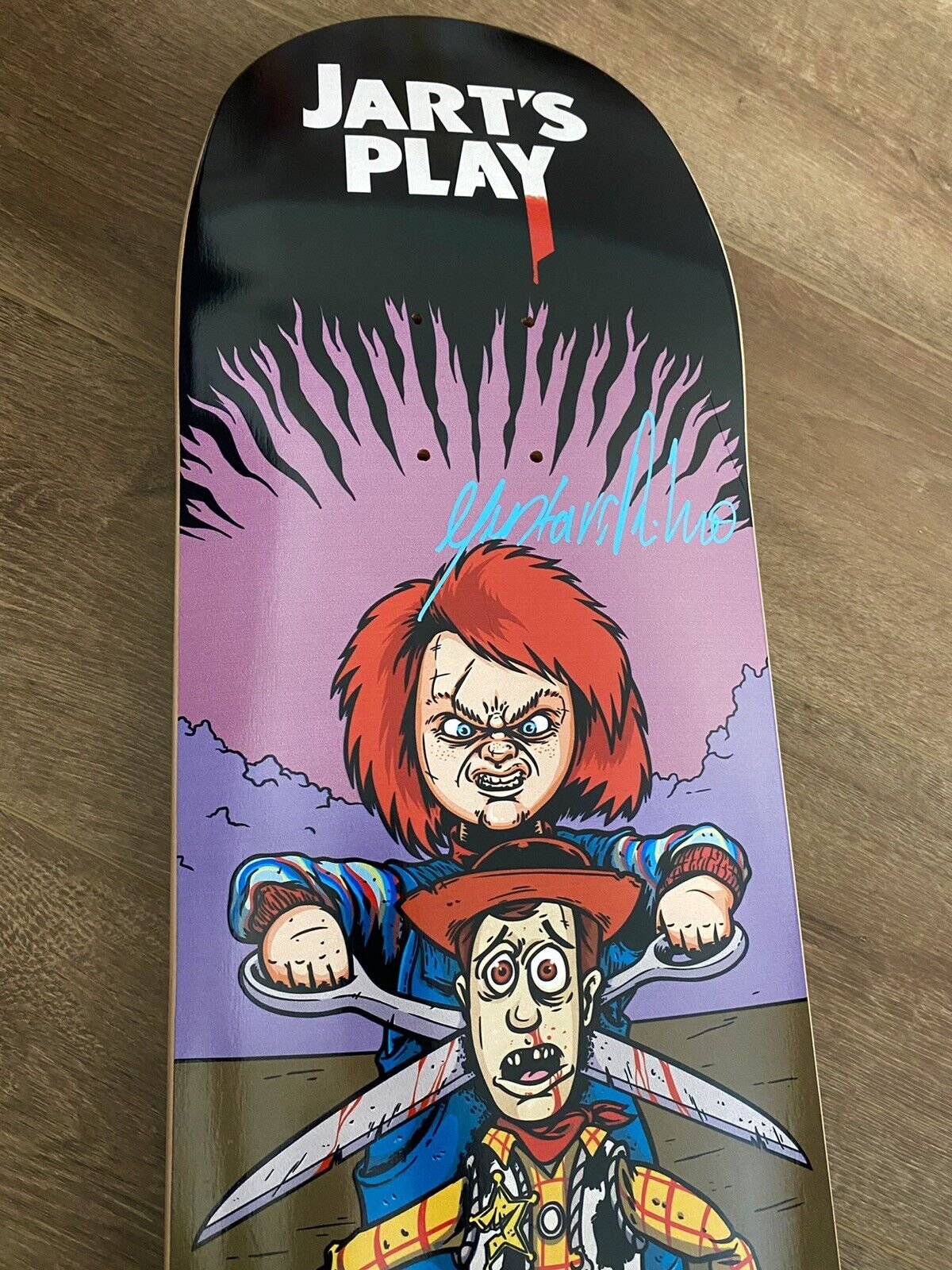 Signed Gustavo Ribeiro Jart Autographed Skateboard Deck Jart’s Play 8.5 Chucky Toy Story