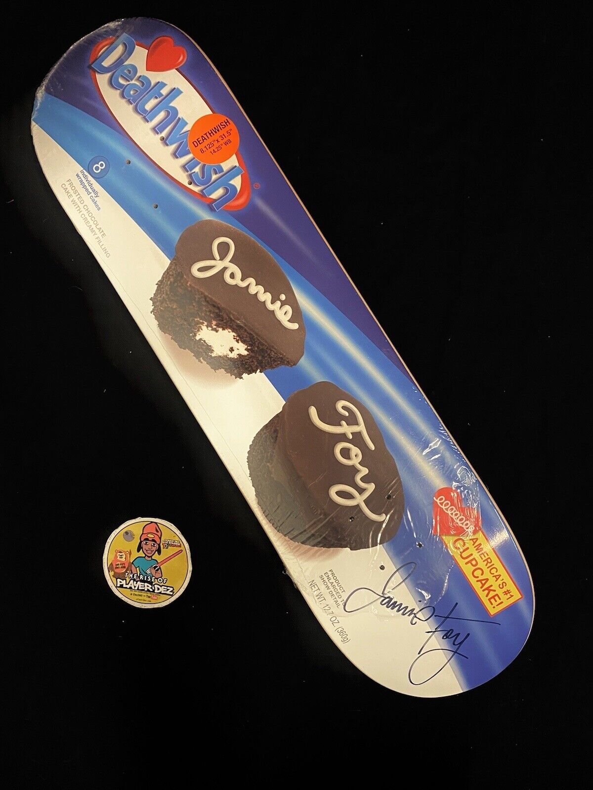 Signed Jamie Foy Big Boy Hostess Cupcakes Deathwish Autographed Skateboard Deck