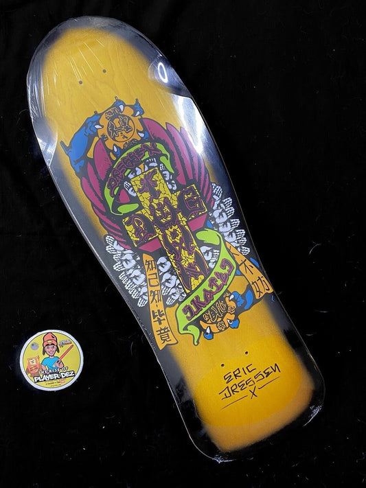 Signed Eric Dressen Dogtown Yellow Black Shaped Autographed Skateboard Deck