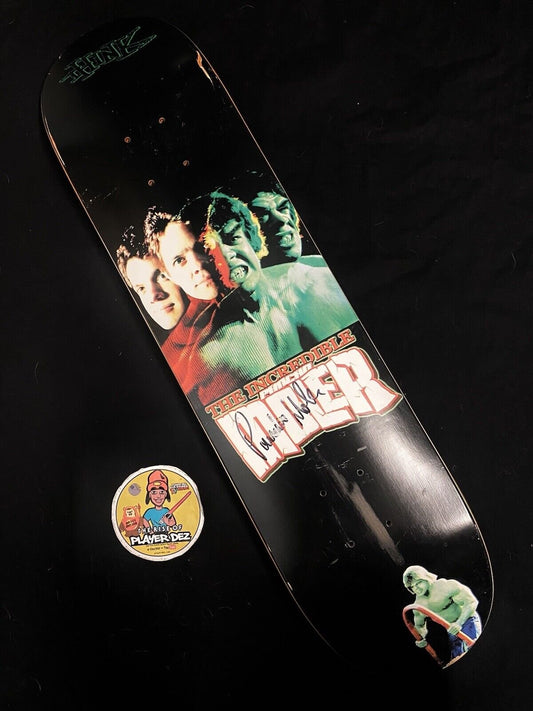 Signed Pancho Moler Think Autographed Skateboard Deck The Incredible Hulk Vintage