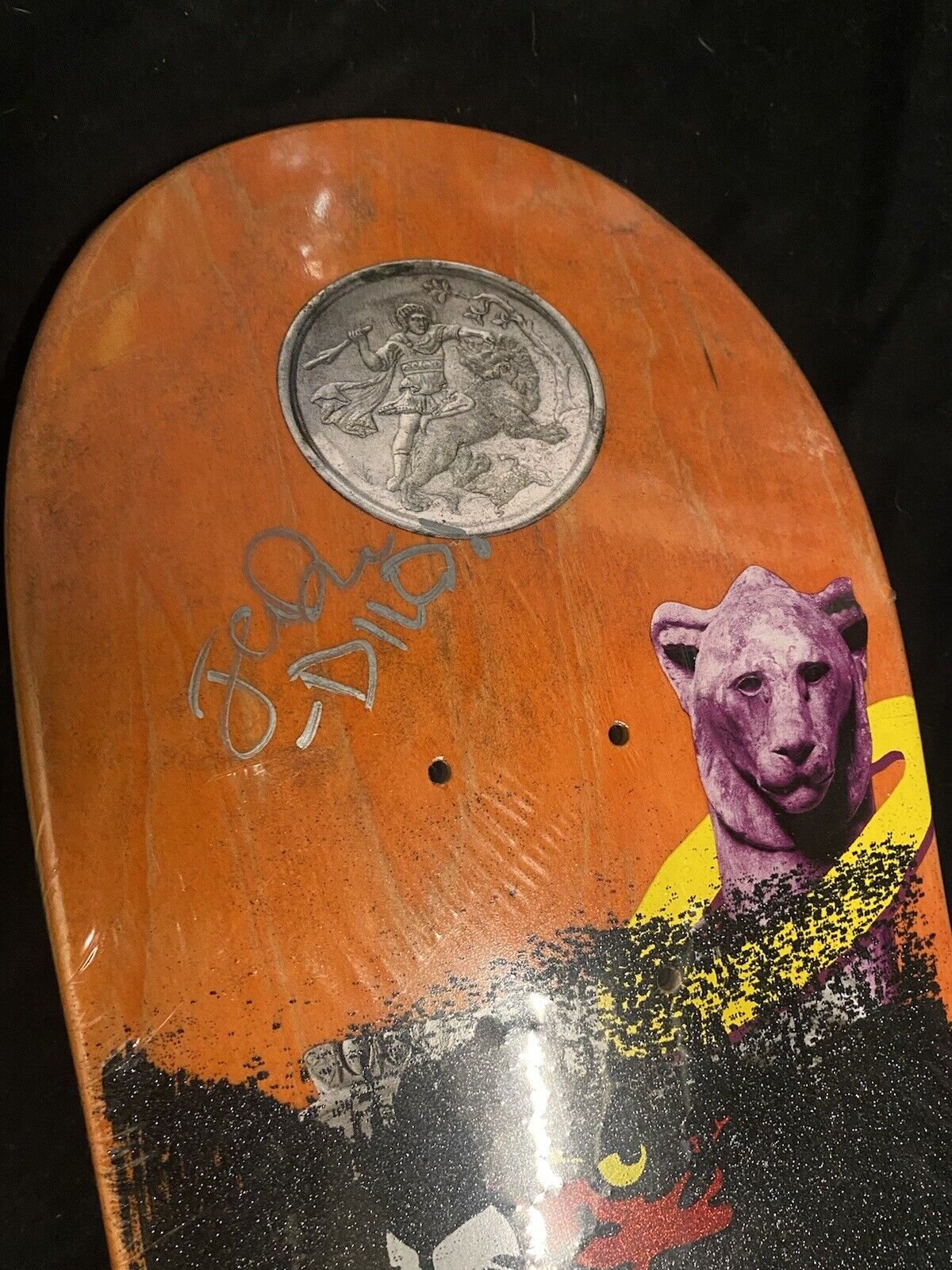 Signed John Dilo Reverse Griptape Panther Almost Autographed Skateboard Deck Collectibles