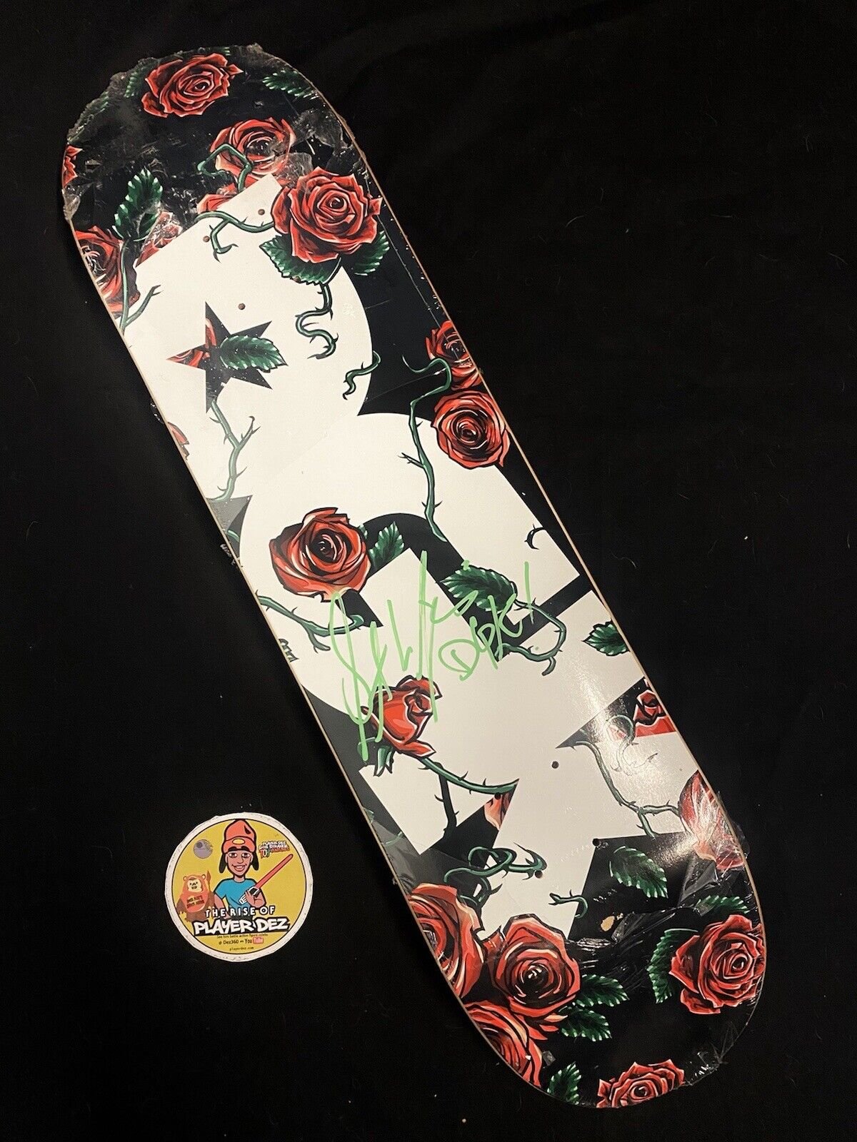 Signed Stevie Williams Roses DGK Logo Autographed Skateboard Deck