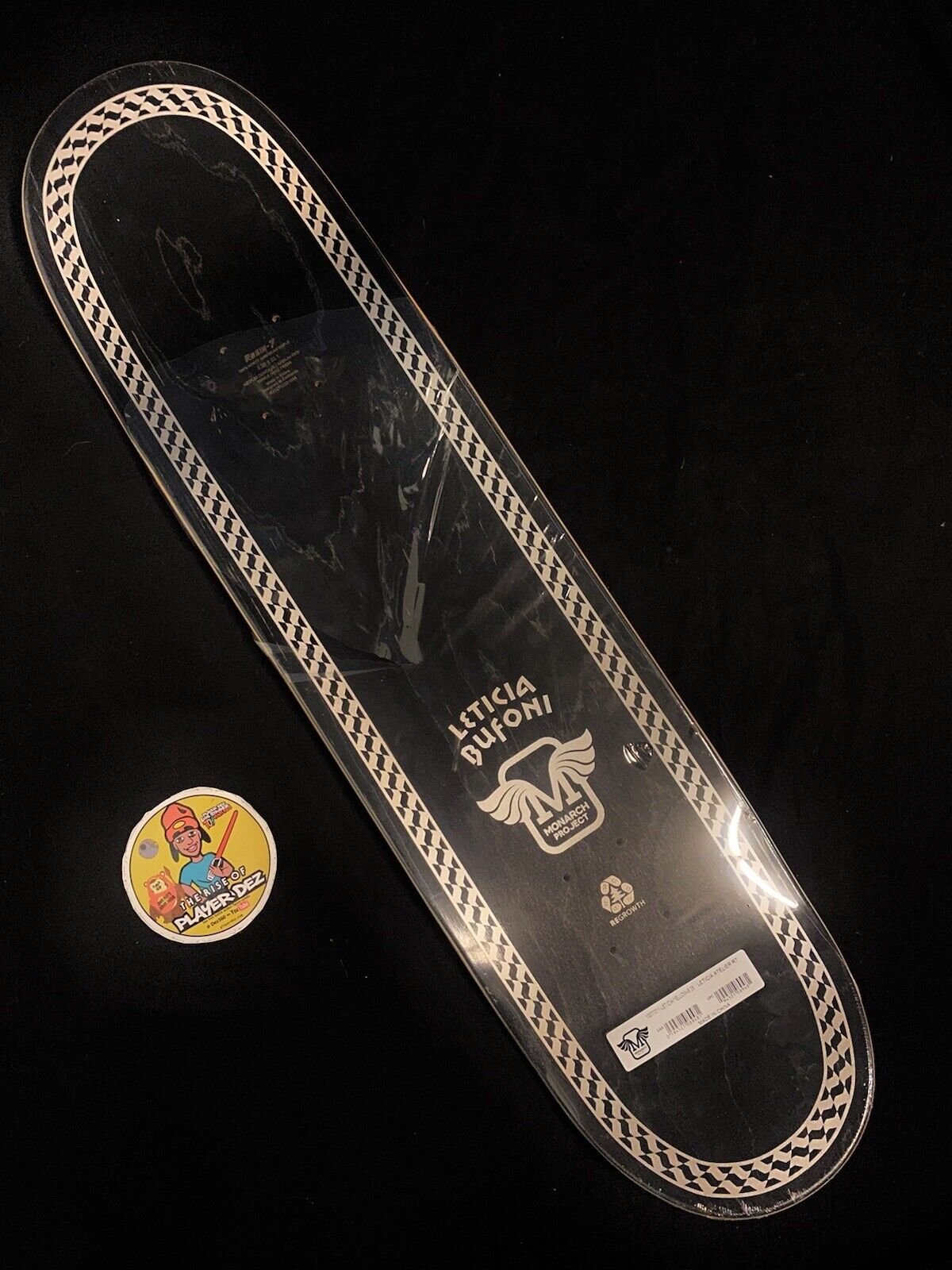 Signed Leticia Bufoni Autographed Skateboard Deck Monarch Project Yellow