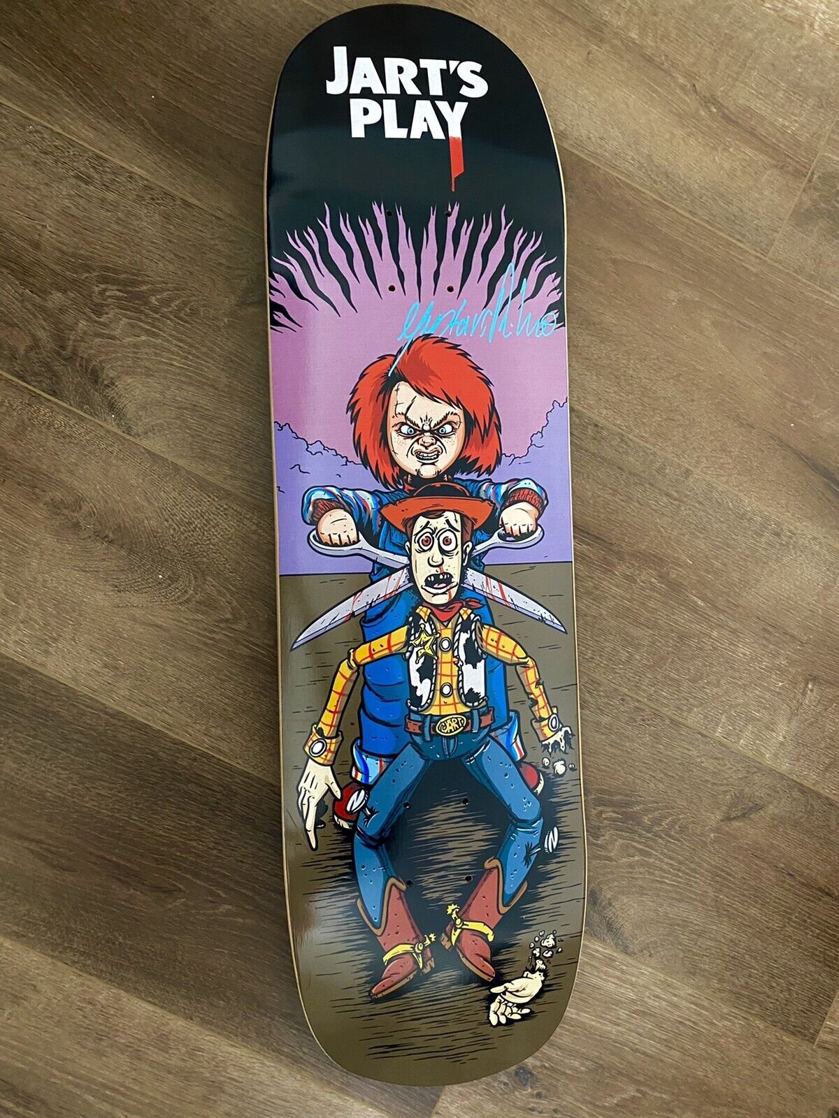 Signed Gustavo Ribeiro Jart Autographed Skateboard Deck Jart’s Play 8.5 Chucky Toy Story