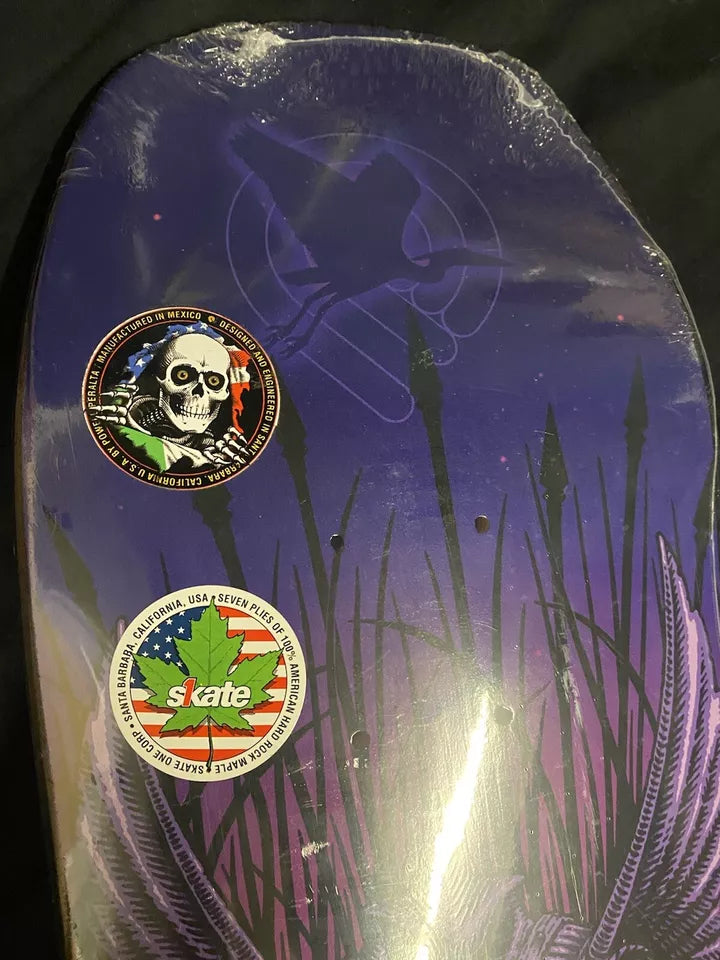 Andy Anderson Signed Purple Heron Powell Peralta Autographed Skateboard Deck Silver